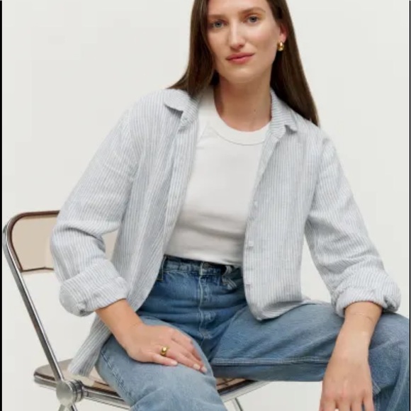 Reformation Tops - Reformation Preston Linen Top Color: Sourdough Stripe